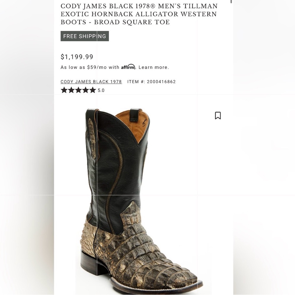 Cody James Black Leather Men's Western Boots